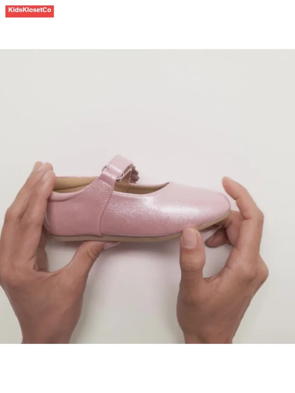 Girls Toddler Mary Jane Flats Faux Patent Leather Adjustable Hook Loop